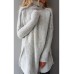 Women's Pullover Sweater Jumper Turtleneck Chunky Crochet Knit Knit Fall Winter Tunic Home Daily Basic Casual Soft Long Sleeve Solid Color Black White Light Grey S M L