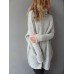 Women's Pullover Sweater Jumper Turtleneck Chunky Crochet Knit Knit Fall Winter Tunic Home Daily Basic Casual Soft Long Sleeve Solid Color Black White Light Grey S M L