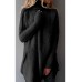 Women's Pullover Sweater Jumper Turtleneck Chunky Crochet Knit Knit Fall Winter Tunic Home Daily Basic Casual Soft Long Sleeve Solid Color Black White Light Grey S M L