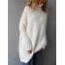 Women's Pullover Sweater Jumper Turtleneck Chunky Crochet Knit Knit Fall Winter Tunic Home Daily Basic Casual Soft Long Sleeve Solid Color Black White Light Grey S M L