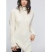 Women's Pullover Sweater Jumper Turtleneck Chunky Crochet Knit Knit Fall Winter Tunic Home Daily Basic Casual Soft Long Sleeve Solid Color Black White Light Grey S M L