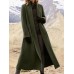 Women's Long Coat Overcoat Open Front Trench Coat Warm Winter Coat Long Sleeve with Pockets Oversize Black Army Green Gray