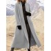 Women's Long Coat Overcoat Open Front Trench Coat Warm Winter Coat Long Sleeve with Pockets Oversize Black Army Green Gray