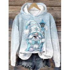 Women's Oversized Hoodie Sweatshirt Pullover Christmas Sweatshirt Gnome Sportswear Festival Christmas Blue Purple Fuchsia Casual Hoodie Long Sleeve Top Micro-elastic Fall & Winter