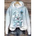 Women's Oversized Hoodie Sweatshirt Pullover Christmas Sweatshirt Gnome Sportswear Festival Christmas Blue Purple Fuchsia Casual Hoodie Long Sleeve Top Micro-elastic Fall & Winter