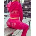 Women's Velvet Lounge Sets 2 Pieces Rhinestone Letter Jacket and Pants Sport Comfort Soft Home Daily Gyms Polyester Breathable Hoodie Long Sleeve Hoodie Pant Pocket Hoodie Fall Spring Blue Purple