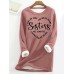 Women's Sweatshirt Pullover Sherpa Fleece Lined Letter Warm Fuzzy Black Dark Pink Red Casual Sports Round Neck Long Sleeve Top Micro-elastic Fall & Winter