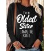 Women's T shirt Tee Letter Black Pink Blue Print Long Sleeve Daily Weekend Fashion Round Neck Regular Fit Spring &Fall