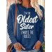 Women's T shirt Tee Letter Black Pink Blue Print Long Sleeve Daily Weekend Fashion Round Neck Regular Fit Spring &Fall