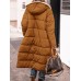 Women's Long Puffer Jacket Winter Fleece ParkaReversible Thermal Warm Windproof Winter Coat Hooded Jackets Comtemporary Casual Street Style Jacket Long Sleeve Brown Black