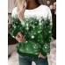 Women's Pullover Christmas Sweatshirt Graphic Snowflake Active Festival Print Light Green Red Blue Party Casual Round Neck Long Sleeve Top Micro-elastic Fall & Winter