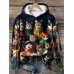 Women's Hoodie Sweatshirt Pullover Cat Active Sportswear Funny Print Black White Yellow Casual Sports Hooded Long Sleeve Top Micro-elastic Fall & Winter