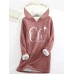 Women's Hoodie Sweatshirt Pullover Sherpa Fleece Lined Letter Warm Fuzzy Print Black Pink Dark Pink Casual Sports Hoodie Long Sleeve Top Micro-elastic Fall & Winter