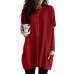 T shirt Tee Women's Wine Red Darkblue Black Solid / Plain Color Patchwork Pocket Street Daily Daily Classic Round Neck Regular Fit S