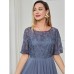 Women‘s Cocktail Party Dress Lace Dress Midi Dress Green Blue Purple Half Sleeve Floral Embroidery Lace Summer Spring Crew Neck Elegant Classic Wedding Guest 2023 S M L XL XXL 3XL