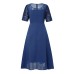 Women‘s Cocktail Party Dress Lace Dress Midi Dress Green Blue Purple Half Sleeve Floral Embroidery Lace Summer Spring Crew Neck Elegant Classic Wedding Guest 2023 S M L XL XXL 3XL