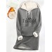 Women's Hoodie Dress Casual Dress Mini Dress Sherpa Fleece Lined Warm Outdoor Going out Weekend Hoodie Print Lace up Letter Loose Fit Black Blue Purple S M L XL XXL