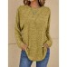 Women's T shirt Tee Plain Grass Green Violets Black Long Sleeve Daily Weekend Basic Round Neck Regular Fit Fall & Winter