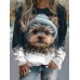 Women's Sweatshirt Pullover Dog Active Sportswear Black Red Blue Casual Sports Round Neck Long Sleeve Top Micro-elastic Fall & Winter