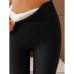 Women's Fleece Pants Tights Leggings Ankle-Length Micro-elastic High Waist Tights Casual / Sporty Weekend Yoga Black Gold Wine S M Fall & Winter