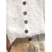 Women's White Linen Shirt Breathable Natural Light and ComfortableEmbroidered Lace Patchwork Half Sleeve Cotton Linen BlouseBeach Blouse Basic Standing Collar Regular Fit Summer Spring Blouse