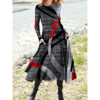 Women's Casual Dress Winter Dress Geomet...