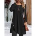 Women's Casual Dress Plain Dress Mini Dress Button Outdoor Daily Going out Active Fashion Crew Neck Long Sleeve 2023 Regular Fit Black Pink Red Color S M L XL XXL Size