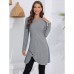 Women's Casual Dress Plain Dress Mini Dress Button Outdoor Daily Going out Active Fashion Crew Neck Long Sleeve 2023 Regular Fit Black Pink Red Color S M L XL XXL Size