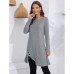 Women's Casual Dress Plain Dress Mini Dress Button Outdoor Daily Going out Active Fashion Crew Neck Long Sleeve 2023 Regular Fit Black Pink Red Color S M L XL XXL Size