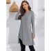 Women's Casual Dress Plain Dress Mini Dress Button Outdoor Daily Going out Active Fashion Crew Neck Long Sleeve 2023 Regular Fit Black Pink Red Color S M L XL XXL Size