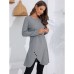 Women's Casual Dress Plain Dress Mini Dress Button Outdoor Daily Going out Active Fashion Crew Neck Long Sleeve 2023 Regular Fit Black Pink Red Color S M L XL XXL Size