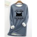 Women's Sweatshirt Pullover Fleece Lined Cat Letter Teddy Fuzzy Black Yellow Pink Street Casual Round Neck Long Sleeve Top Micro-elastic Fall & Winter