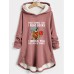 Women's Hoodie Sweatshirt Pullover Sherpa Fleece Lined Graphic Letter Warm Fuzzy Print Button Light Pink Pink Blue Casual Sports Hoodie Long Sleeve Top Micro-elastic Fall & Winter