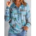 Women's Sweatshirt Pullover Geometric Basic Button Pink Blue Purple Casual Sports V Neck Long Sleeve Top Micro-elastic Fall & Winter