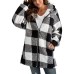 Women's Oversized Zip Up Hoodie Sweatshirt Plaid Vintage Sports Basic Zip Up Front Pocket Black Red Blue Street Casual Hoodie Long Sleeve Top Micro-elastic Fall & Winter