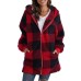 Women's Oversized Zip Up Hoodie Sweatshirt Plaid Vintage Sports Basic Zip Up Front Pocket Black Red Blue Street Casual Hoodie Long Sleeve Top Micro-elastic Fall & Winter