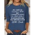 Women's T shirt Tee Letter Black Pink Blue Print Long Sleeve Daily Weekend Fashion Round Neck Regular Fit Spring &Fall