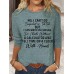 Women's T shirt Tee Letter Black Pink Blue Print Long Sleeve Daily Weekend Fashion Round Neck Regular Fit Spring &Fall