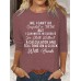 Women's T shirt Tee Letter Black Pink Blue Print Long Sleeve Daily Weekend Fashion Round Neck Regular Fit Spring &Fall