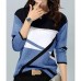 Women's Plus Size T shirt Tee Color Block Black Red Blue Print Long Sleeve Casual Weekend Basic Round Neck Regular Fit Fall & Winter