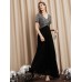 Women's Black Dress Sequin Dress Party Dress Color Block Contrast Color Sequins Design V Neck Long Dress Maxi Dress Elegant Fashion Party Formal Christmas Wedding Guest Regular Fit Black S M L