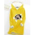 Women's Hoodie Sweatshirt Pullover Sherpa Fleece Lined Cat Letter Warm Fuzzy Print Black Yellow Pink Casual Sports Hoodie Long Sleeve Top Micro-elastic Fall & Winter