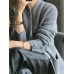 Women's Cardigan Sweater Stand Collar Waffle Knit Polyester Button Pocket Fall Winter Outdoor Daily Going out Stylish Casual Soft Long Sleeve Solid Color Orange Beige Gray S M L