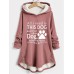 Women's Hoodie Sweatshirt Pullover Sherpa Fleece Lined Letter Warm Fuzzy Button Front Pocket Print Dark Pink Blue Gray Casual Sports Hoodie Long Sleeve Top Micro-elastic Fall & Winter