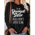 Women's T shirt Tee Letter Black Pink Blue Print Long Sleeve Daily Weekend Fashion Round Neck Regular Fit Spring &Fall