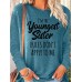 Women's T shirt Tee Letter Black Pink Blue Print Long Sleeve Daily Weekend Fashion Round Neck Regular Fit Spring &Fall