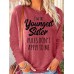 Women's T shirt Tee Letter Black Pink Blue Print Long Sleeve Daily Weekend Fashion Round Neck Regular Fit Spring &Fall