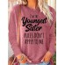 Women's T shirt Tee Letter Black Pink Blue Print Long Sleeve Daily Weekend Fashion Round Neck Regular Fit Spring &Fall