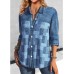 Women's Shirt Blouse Plaid Yellow Blue Purple Print Button Long Sleeve Casual Fashion Shirt Collar Regular Fit Spring &Fall