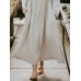 Women's Casual Dress Cotton Linen Dress Swing Dress Maxi long Dress Linen Cotton Blend Basic Casual Daily Date Weekend Crew Neck Pocket Long Sleeve Summer Spring 2023 Loose Fit Gray Plain S M L XL 2XL